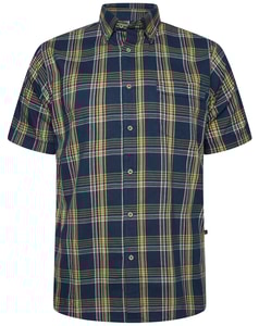 KAM Short Sleeve Check Shirt Teal